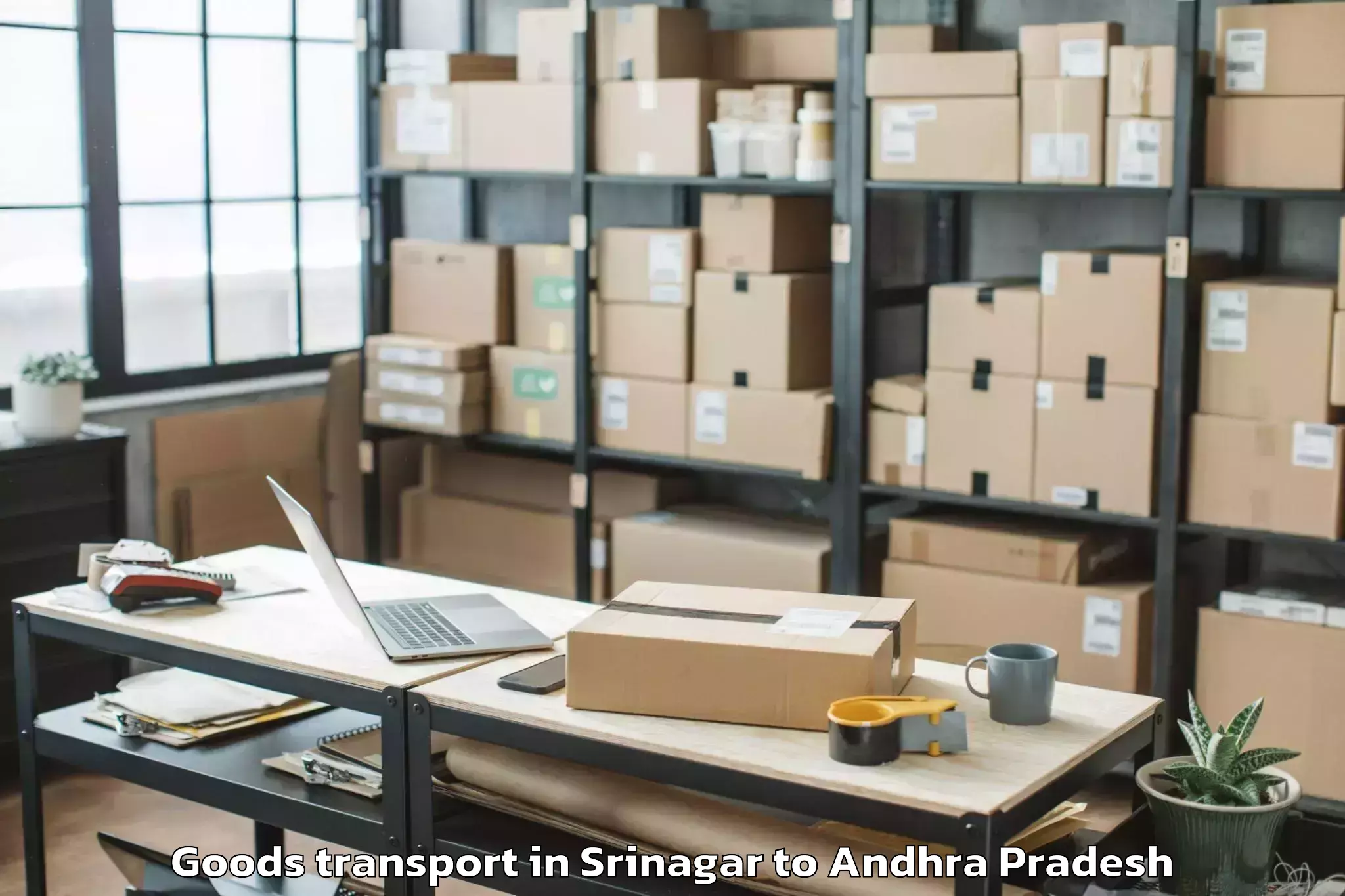 Book Srinagar to Eluru Goods Transport Online